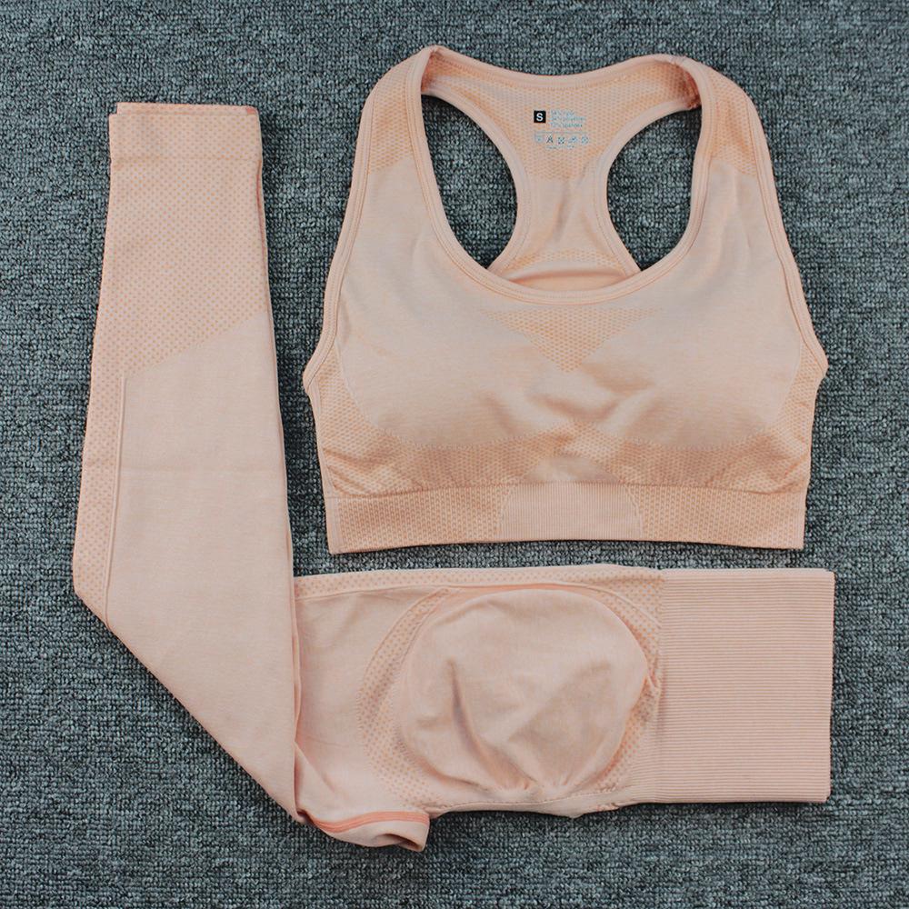 European & American Women's Butt-Lifting Seamless High-Waisted Yoga Pants & Bra Set