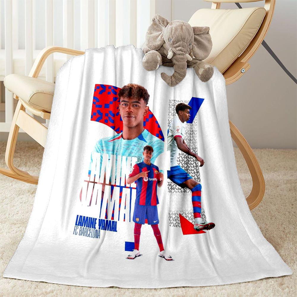 Lamine Yamal's Spain's Soccer Star Blanket Ultra-Soft Suitable for Seaside Picnics Sofa Four Seasons Universal Playful Design