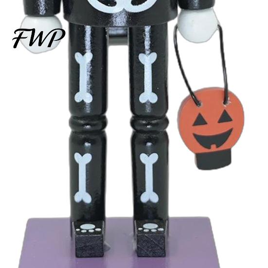 Creative Skull Walnut Soldiers Halloween Nutcracker Figurine, 10 Inch Spooky Skeleton Statue, Scary Home Accents Gothic Table Centerpiece, Collectible