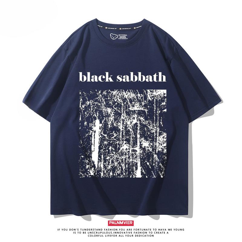 Heavy Metal Rock Band Black Sabbath, Black Sabbath Punk Style Printed Short Sleeved Loose Fitting T-shirt Trend