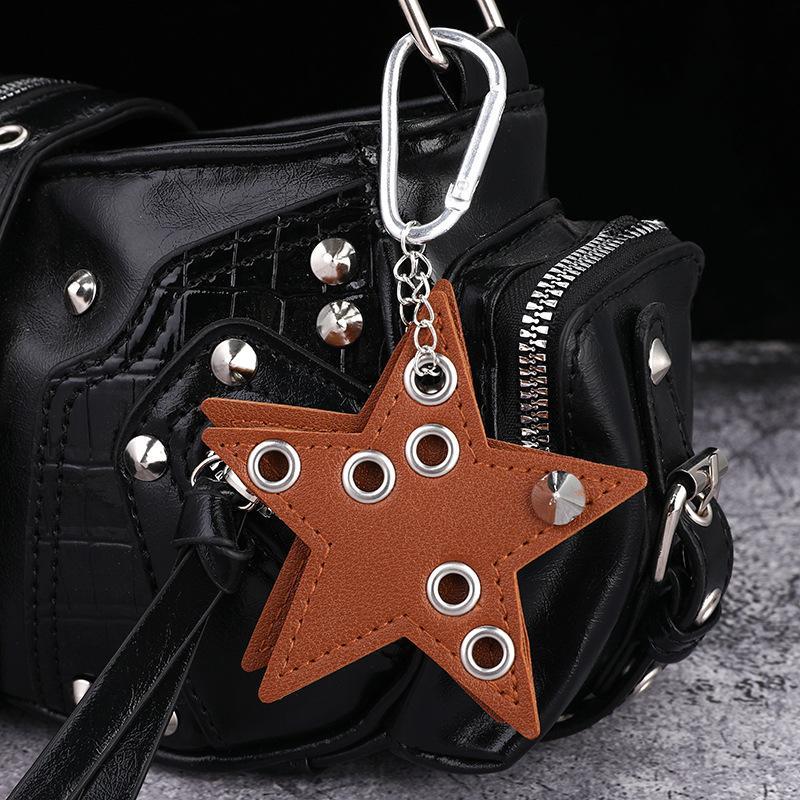 Five-Pointed Star Keychain Handmade Drilling And Puncture Colorful Creative Bag Pendant Backpack Decoration