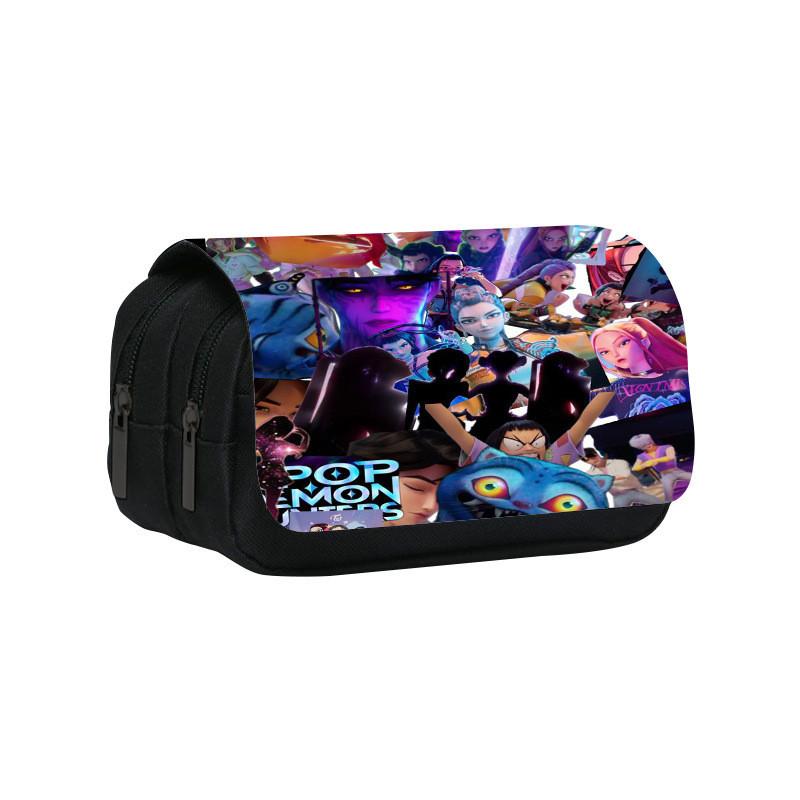 Kpop Demon Hunters Pattern Pencil Organizer With Durable Polyester Material For Students