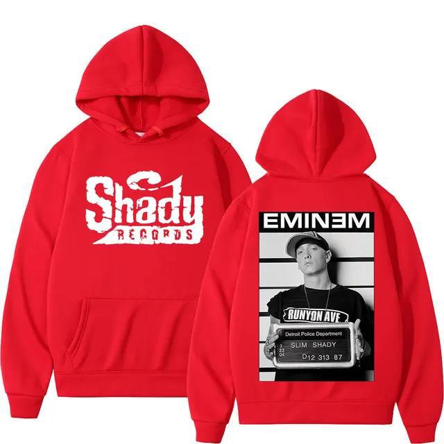 European and American Men's Hooded Sweatshirt Rapper Eminem Print Adult Outdoor Street Casual Warm Long-sleeved Sweatshirt