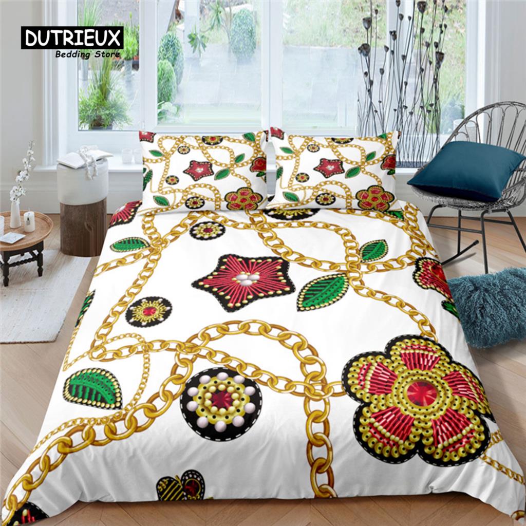 

Comforter Home Living Luxury 3D Belts And Chains Print 2/3Pcs Soft And Kid Bedding Set Queen And King Eu/Us/Au Size Comforter (quilt)-EU Single(135*200cm)3pcs