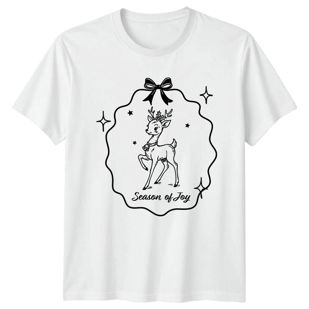 Season Of Joy Christmas Reindeer Holidays Unisexs Unisexs Graphic Tee S