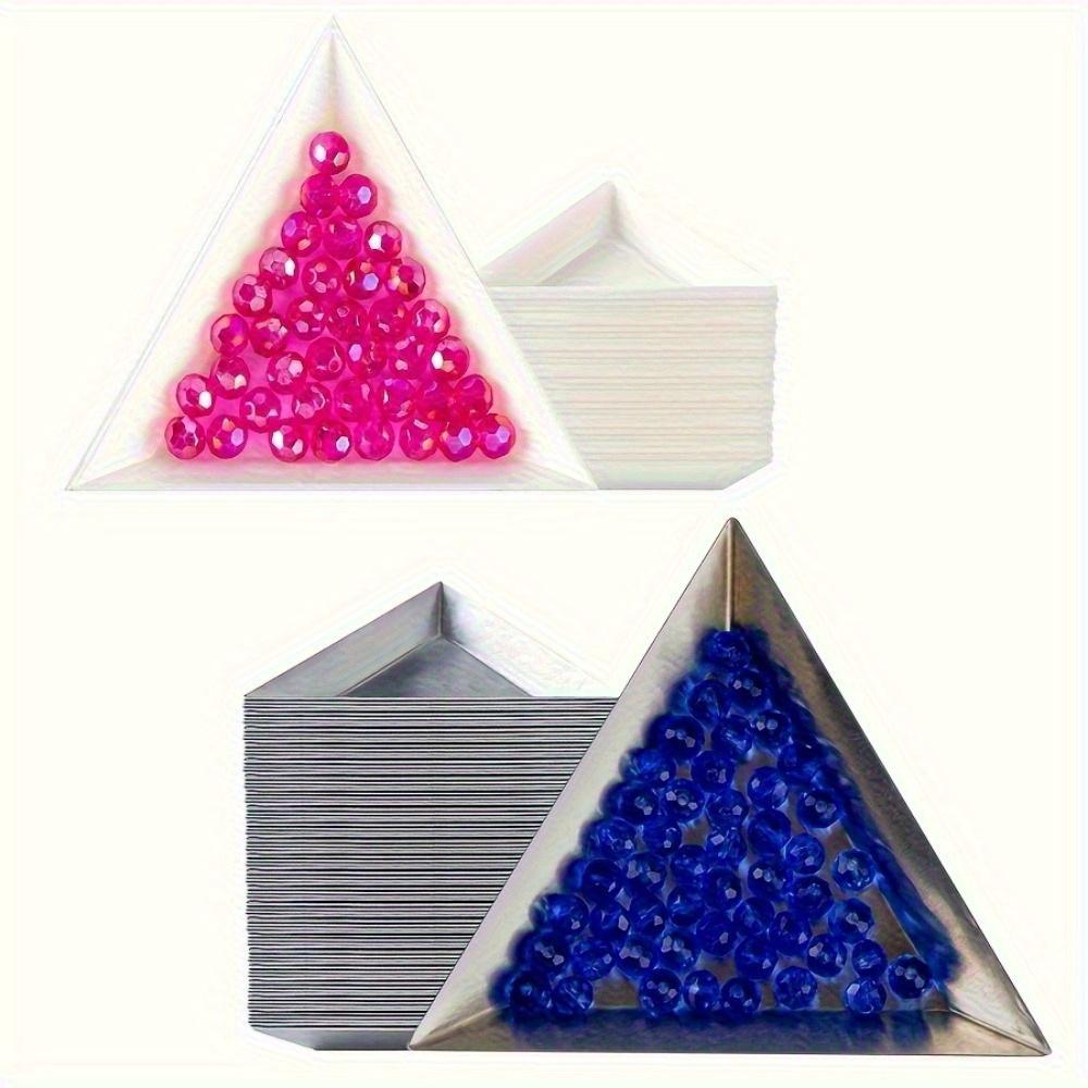 10Pcs Triangle Plate Jewelry Classification Triangle Plate Loose Bead Plate Nail Tool DIY Jewelry Display Plate Sorting Plate