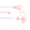 3Pcs Cat Teaser Wand Interactive Cat Feather Toy with Bell for Cat Kitten Playing Pink