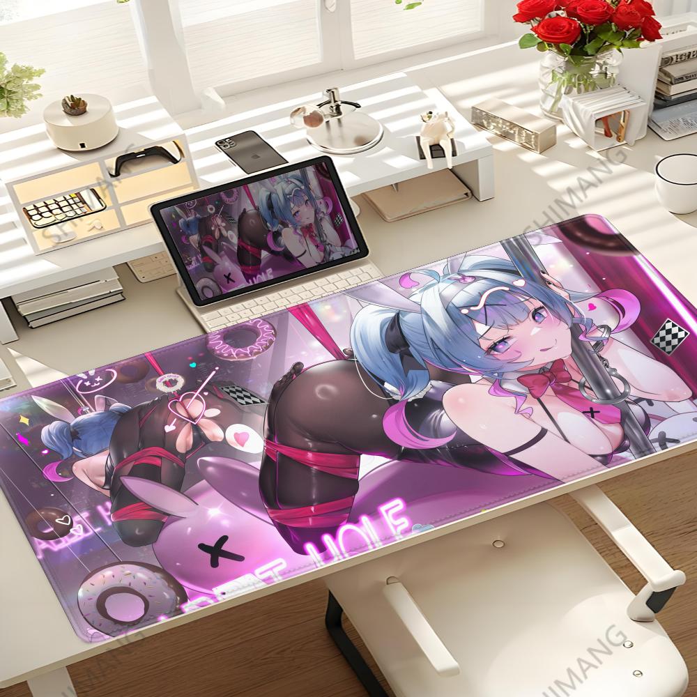 Cute Kawaii Rabbit Hole Antislip Rubber Mouse Pad Miku Large Gamers Decoracion Extended Mause Desktop Mats With Lock Edge