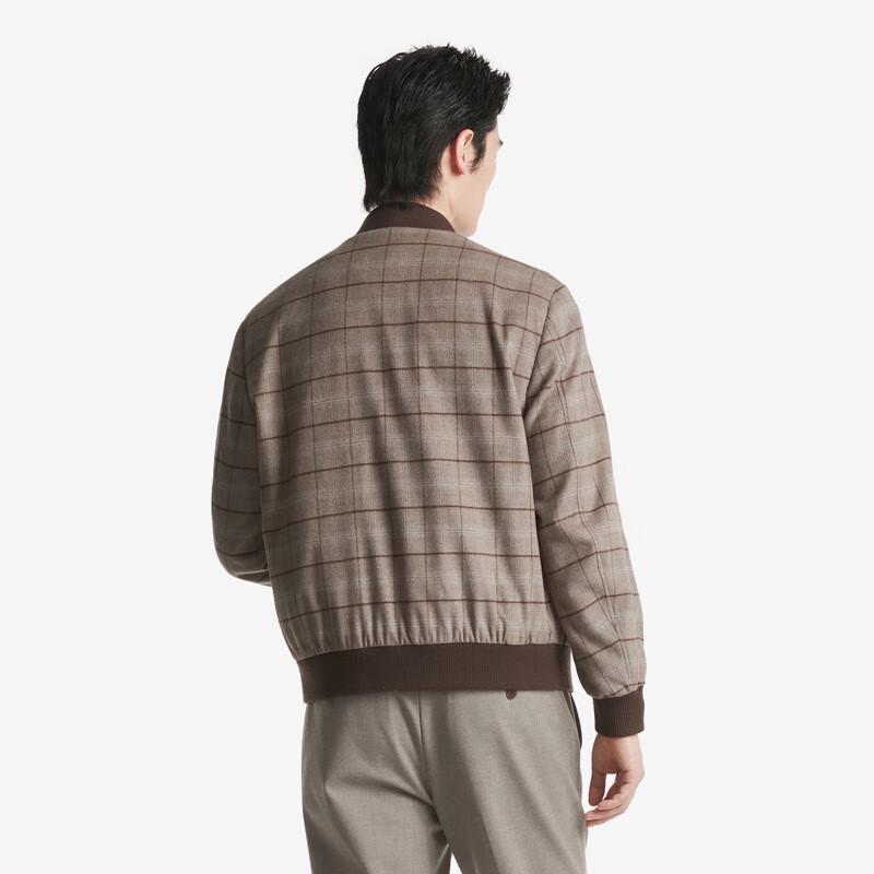 K-Boxing Men's Fall Wool Blend Baseball Collar Jacket