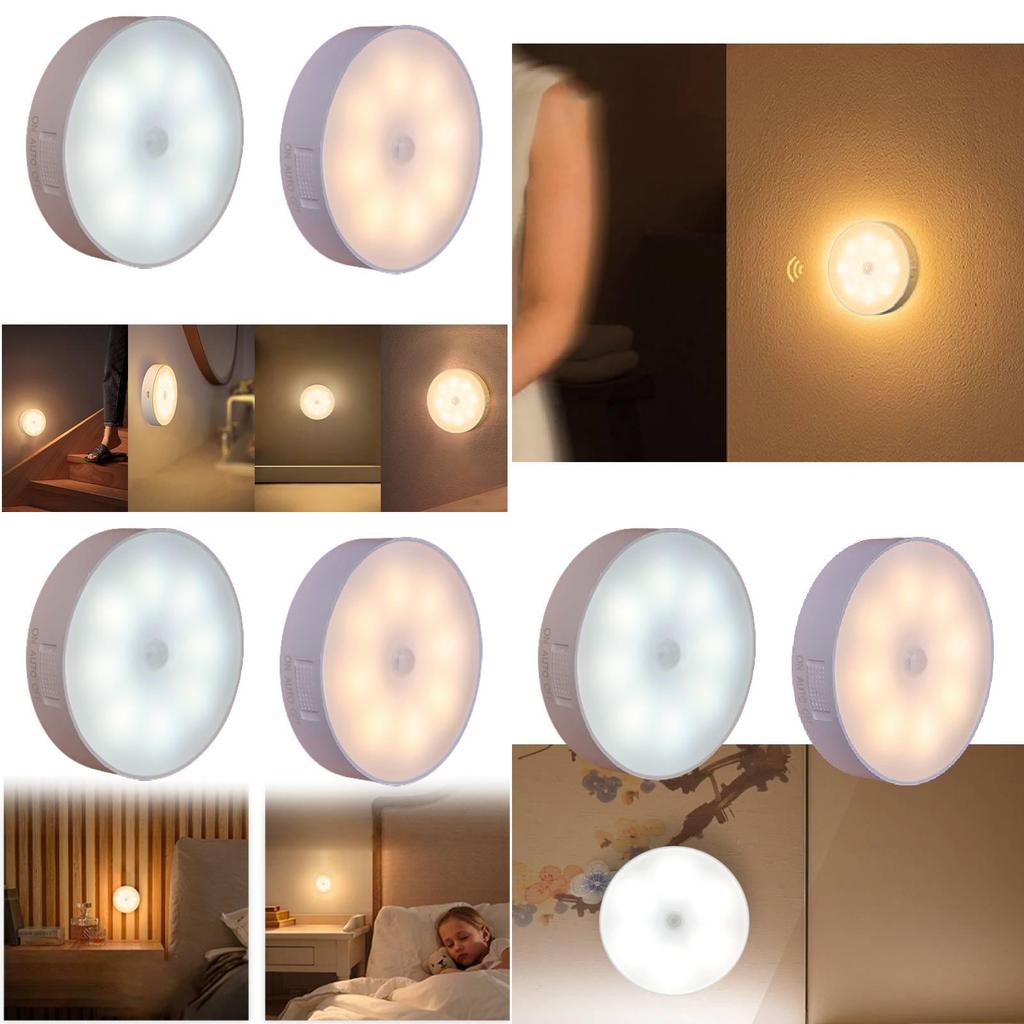 Rechargeable Motion Led Sensor Night Light Closet Stair Induction Lamp Tool
