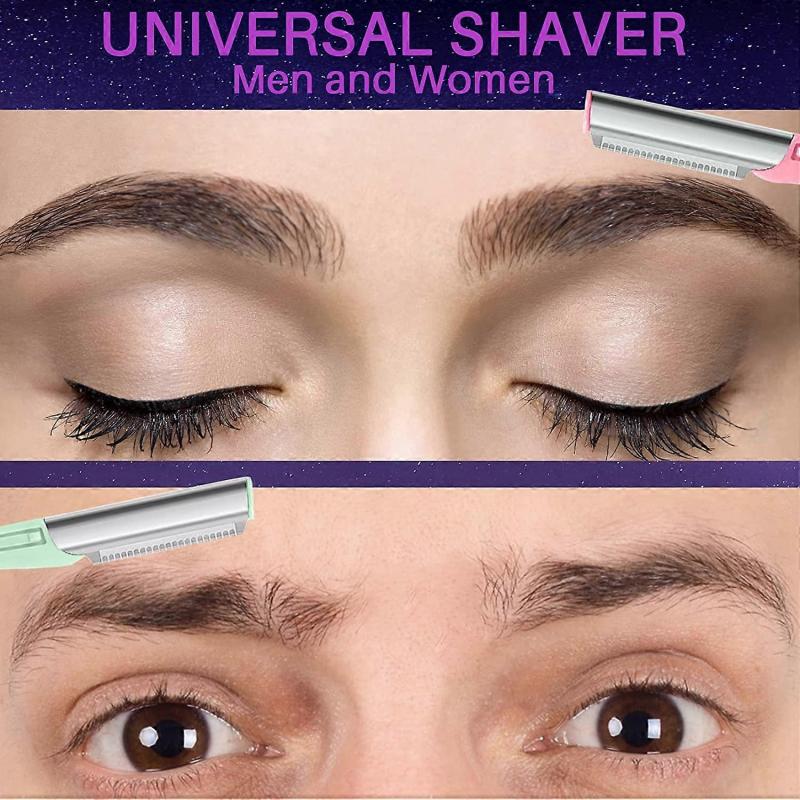 Augenbrauenrasierer für Frauen 6 Stück, Gesichtsrasierer für Männer mit Abdeckung, Haartrimmer Gesichtsrasierer