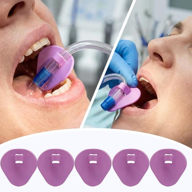 50 Pcs Autoclavable Dental Suction Tube Holder Safe Saliva Outlet Tool for Daily Oral Care & Clinic