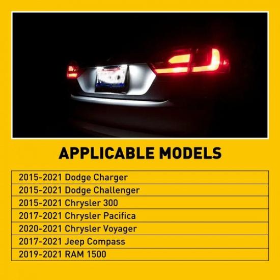 White LED License Plate Light Lamp For 2015- Dodge Charger Challenger EOA