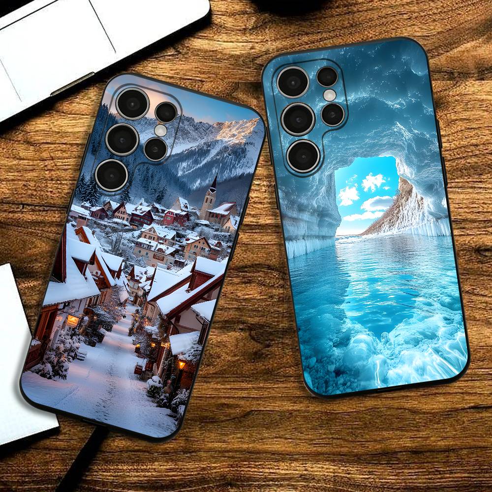 Schöne isländische Landschaft Handyhülle für Samsung S24,25,23,22,21,20 Plus Ultra 5G Lite Stoßfeste Hülle