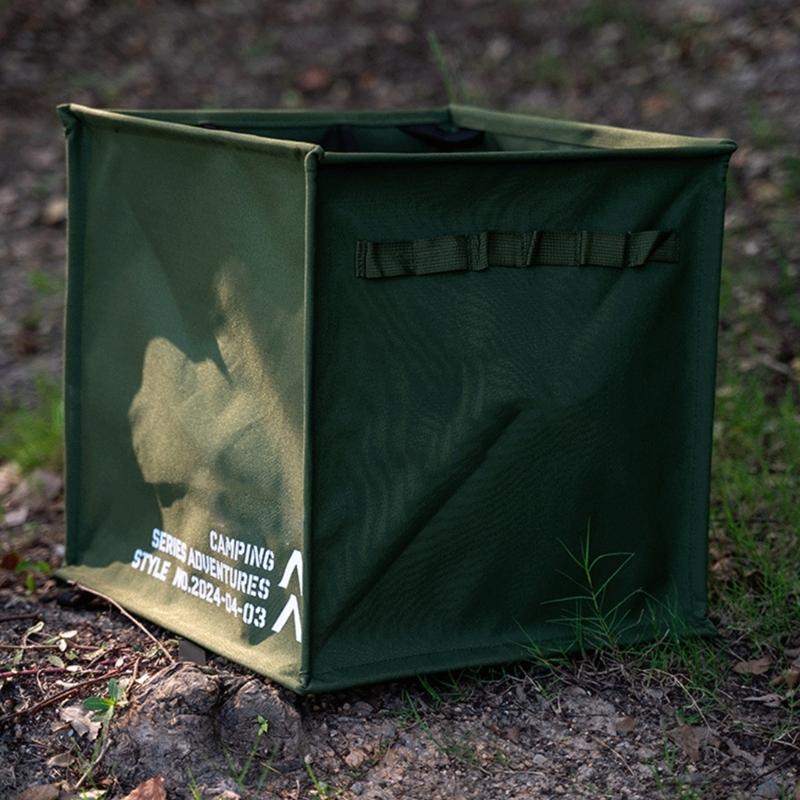Folding Camping Trash Can Garden Garbage Bag Reusable Yard Waste Bag Portable Garbage Bin Container Sundries Box