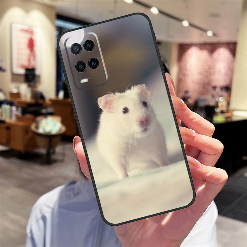 Cute Lovely Pet Hamster Case For Oppo A17 A77 A80 A40 A60 A98 A78 A18 A38 A58 A16 A76 A96 A74 A94 A54 A57S A15 Cover