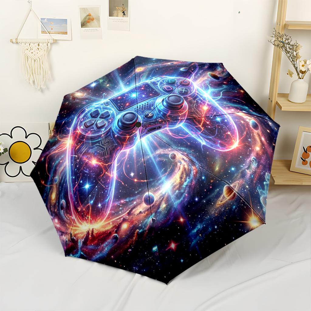 Vibrant Gaming Universe Compact Travel Automatic Umbrella Compact 8 Rib Design Compact Design for Women Men Fashion Lovers Wedding Party Gift