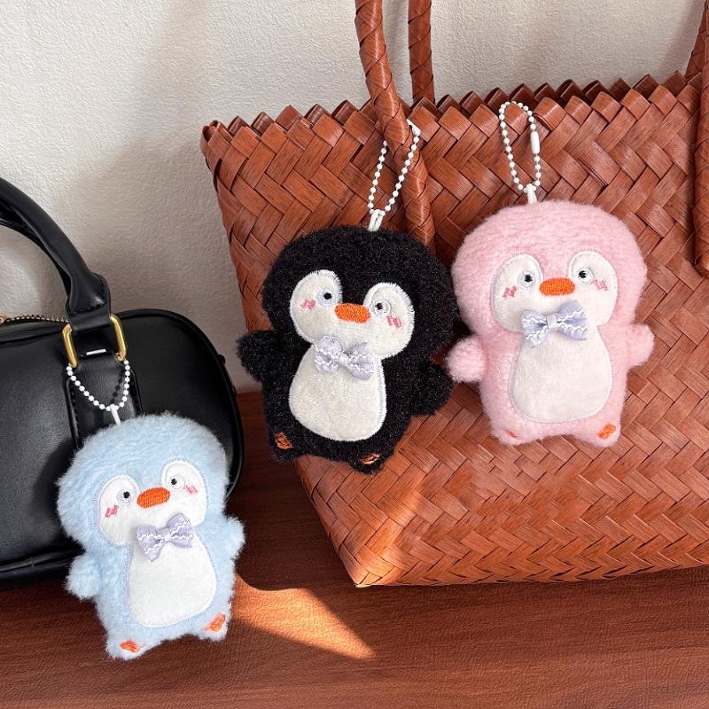 Cute Cartoon Bow Tie Penguin Plush Keychain Kawaii Penguin Stuffed Doll Pendant Backpack Decoration Pendant Accessories Gift
