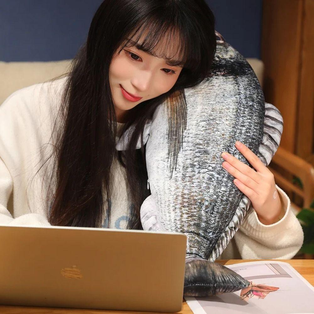 Perch Cartoon Fish Plush Toy Stuffed Fish Anime Pillow Dolls Simulation Fish Plush Pillow Bedroom