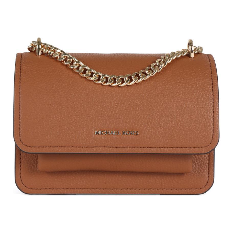 

Michael Kors Claire Gold Logo Magnetic Closure Pebbled Leather Crossbody Shoulder Bag Women bags Brown 32T4GC7C1T-230 Basic Set (Bag+Dust Bag)