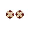 Vintage light luxury 111 silver needle red dripping flower stud earrings, premium geometric earrings earrings