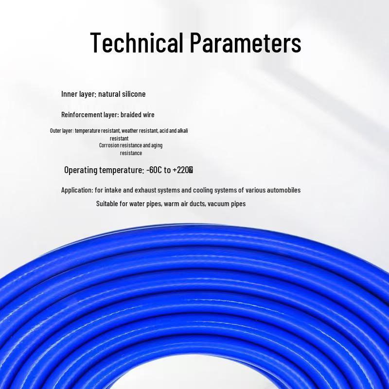 High-Temp & High-Pressure Resistant Silicone Hose, Double-Layered with Wire Braid for Vacuum & Water Applications