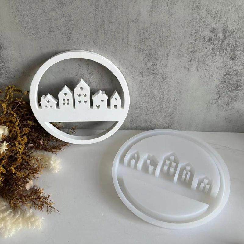 Handmade House Shaped Silicone Mold Eye Catching E House Decorations Silicone Mold Ornament Crafting Resin Mold