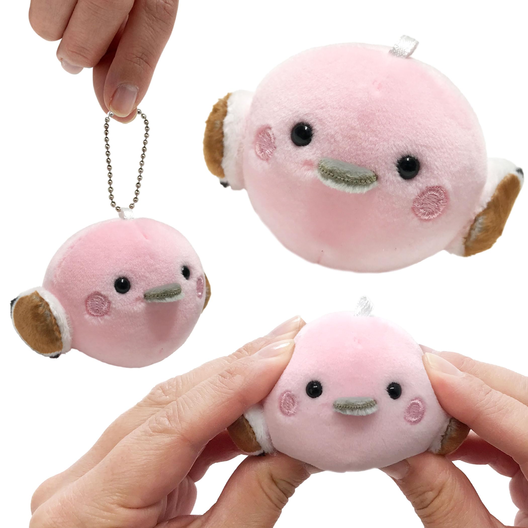 

[LamPlanning] Kinagani and Shimaenaga (Large Tit) Ball Chain Keychain Plush Mascot, Shimaenaga (Large Tit) - Soft and Fluffy (3 Sakura, Ball Chain)
