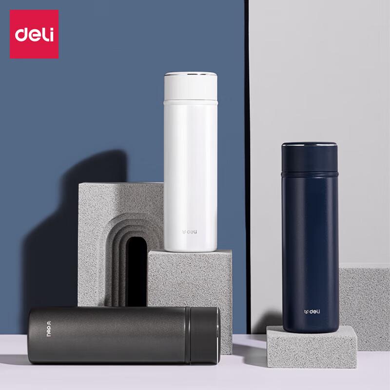 Deli LL601-BWE 500ml Stainless Steel Insulated Mug, White