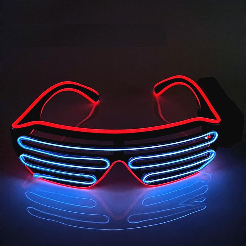 Modalità Tende Bicolore Occhiali Giocattolo Lampeggianti Illuminazione Luminosa Colorati Scintillanti DJ Classici Giocattoli per Feste Danzanti di Carnevale Bar
