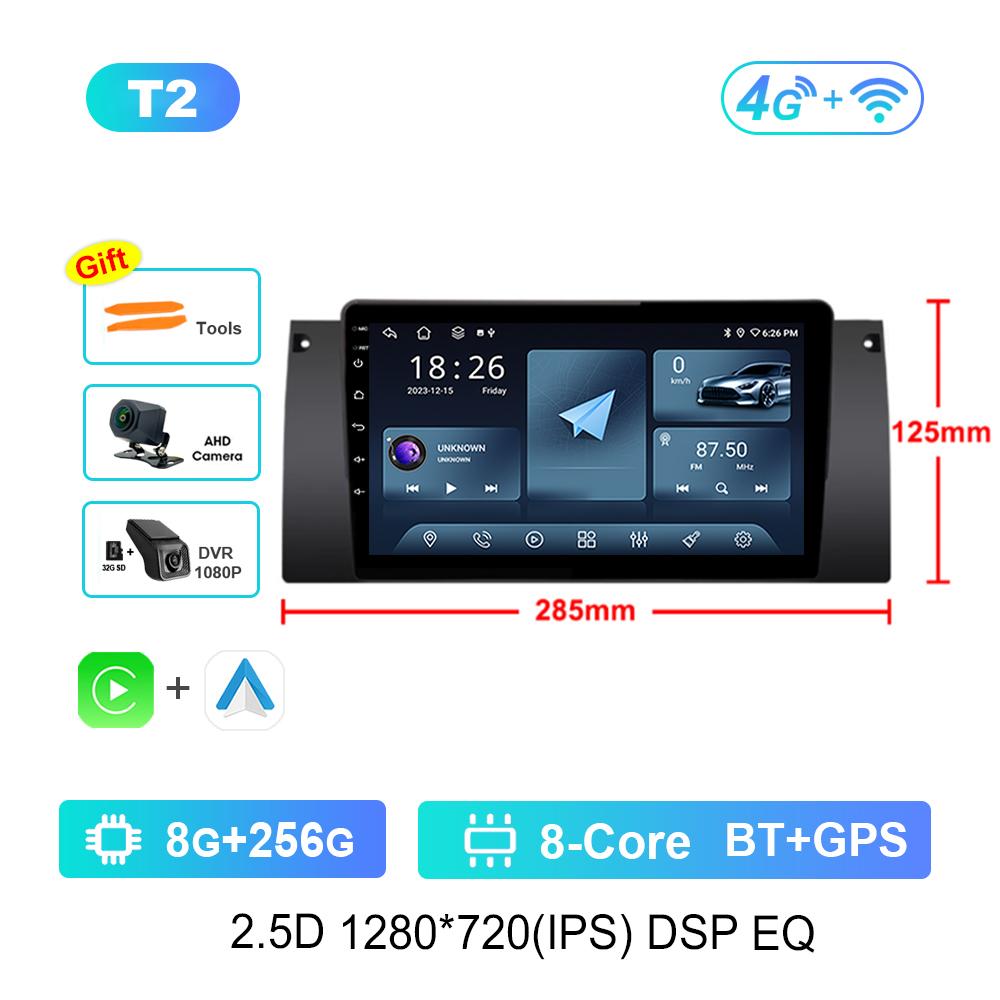 9 Inch Android OS Carplay Car Radio Multimedia Player for BMW E53 X5 2000 - 2007 GPS Navi WiFi IPS Touch Screen DSP Stereo 4G BT