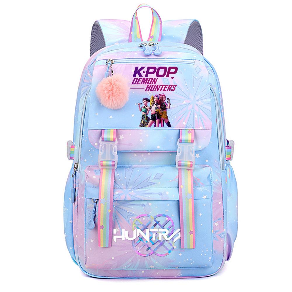 Niedlicher Anime K-Pop Dämonenjäger Aufdruck Große Kapazität Wasserdichter Rucksack Teenger Schüler Mädchen Junge Schultasche Büchertasche Damen Reisetasche Rucksack