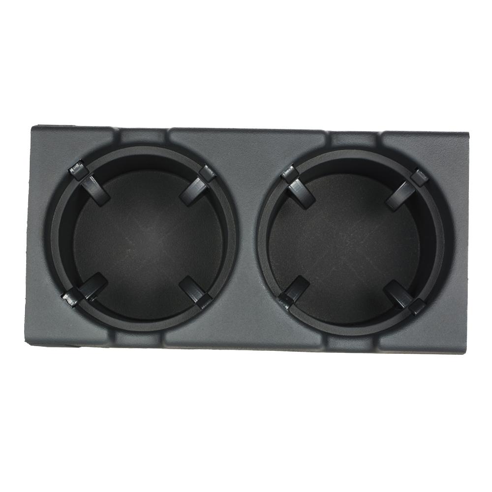 Car Front Center Console Drink Cup Holder + Coin Holder Tray for BMW 3Series E46 1998 2004 Black