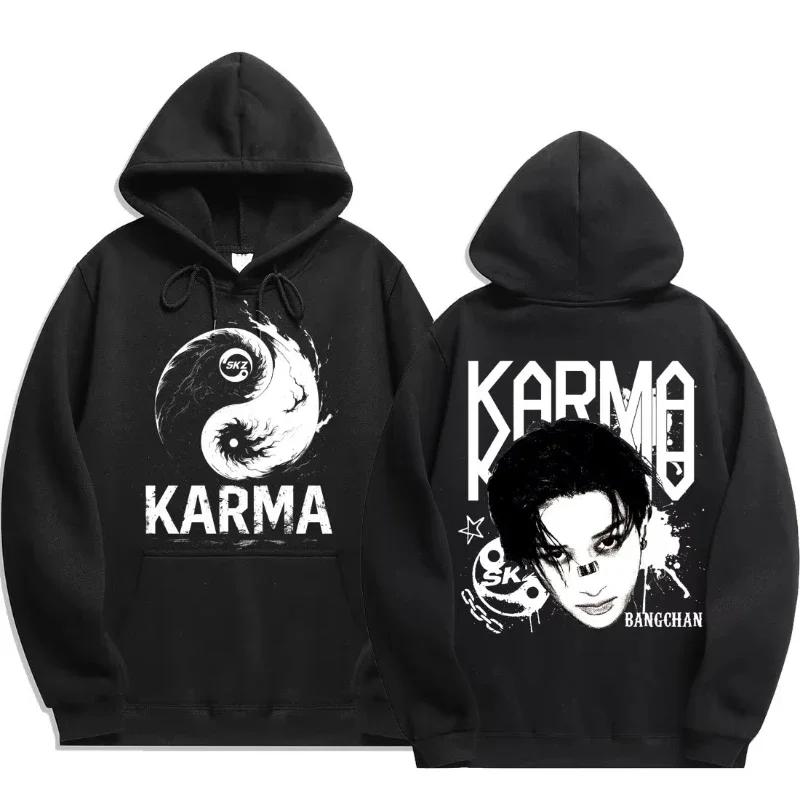 Официальная толстовка с капюшоном Stray Kids SEUNG MIN для мужчин черный хлопок принт KARMA со знаком Инь-Ян уличный джемпер K-Pop S 3190₽