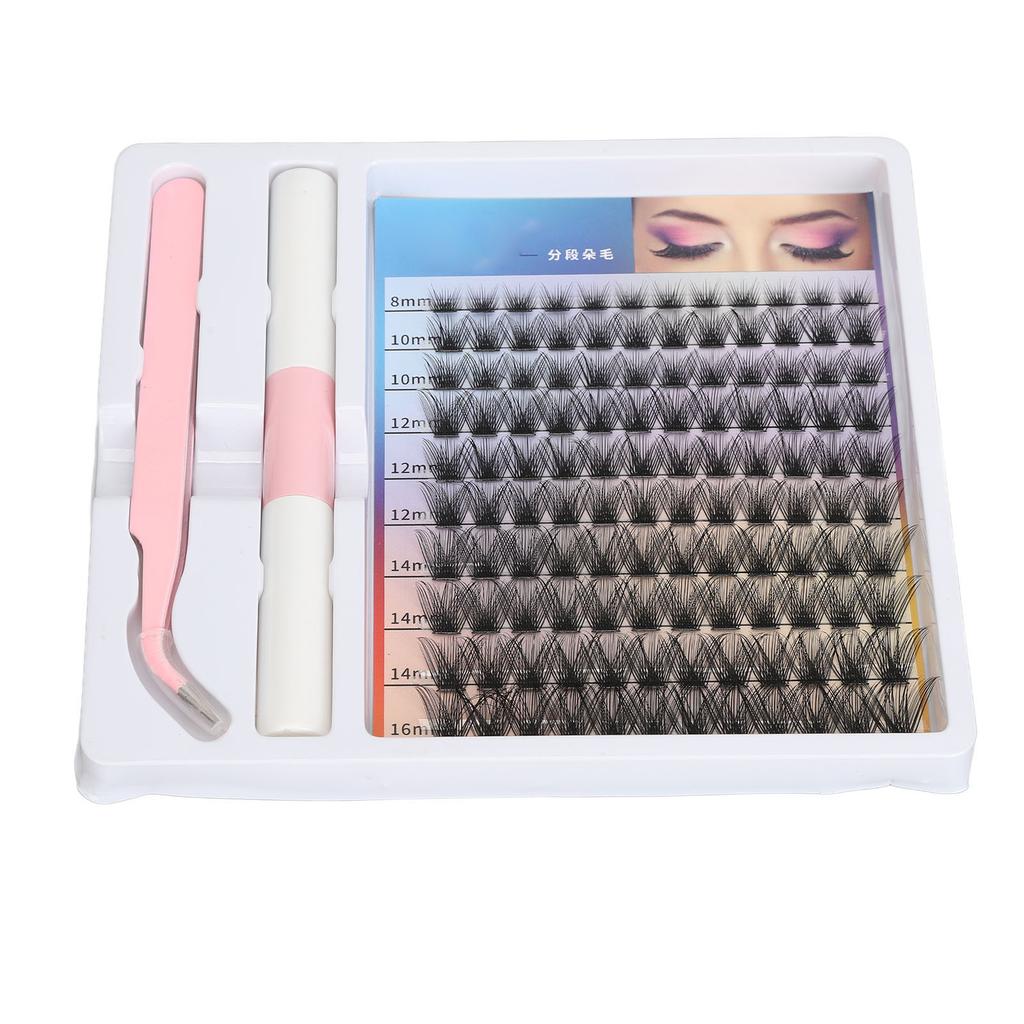 DIY Eyelash Extension Kit 120pcs Clusters 8‑16mm Individual Lash Extension Kit with 2ml Dual Use