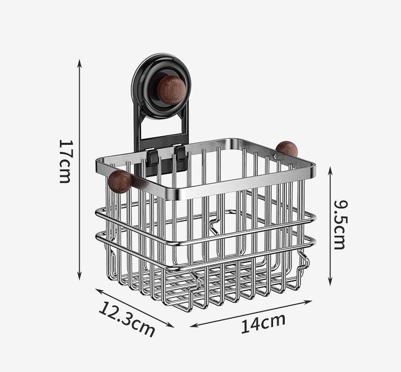 No-Drill Suction Cup Bathroom Shelf & Facial Wipes Storage Box
