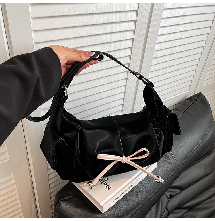 Fashion Women Crossbody Shoulder Bag Bowknot Backpack Large Capacity Outing Beach Bag Totes Bag Casual Underarm Bag Commuting Bag