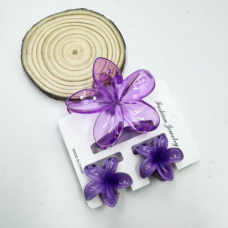Sada skřipců do vlasů s frangipani: Květinové vlasové doplňky s imitací mramoru pro módní svátky