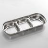Stainless Steel Dipping Tray with 3 Compartments Easy to Clean Stackable Sauce Bowl Organizer Rack Tableware