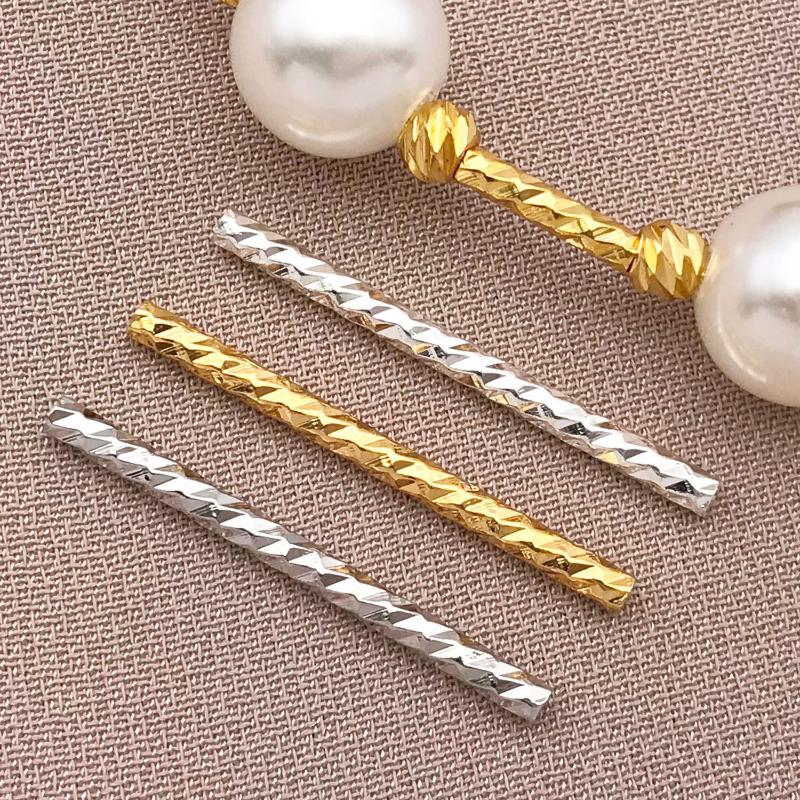 50pcs 18K Copper Plated True Golden Thick Silvery Platinum Batch Flower Connection Tube, DIY Bracelet Jewelry Making Accessories
