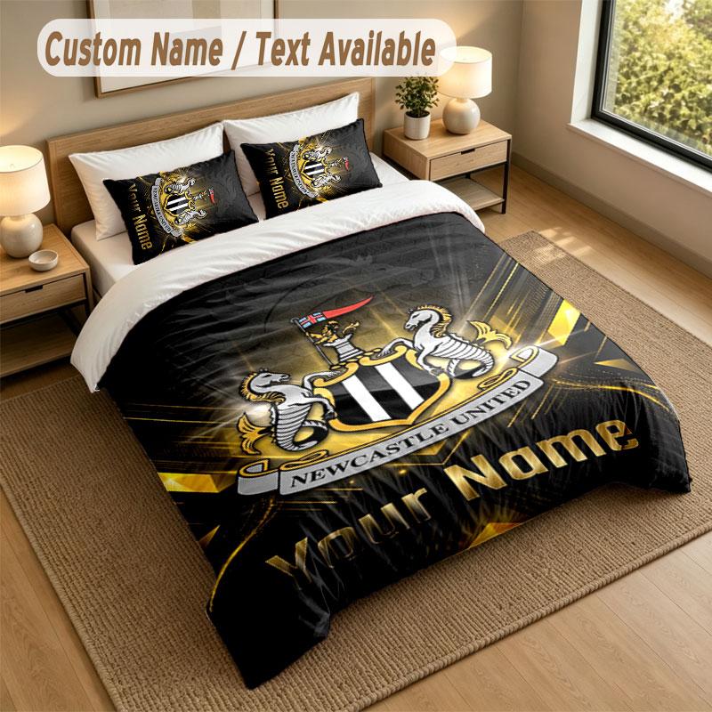 Bedding Set 1 Duvet Cover 2 Pillowcases Newcastle United FC Print Soft Bed Linen Bedroom Decor