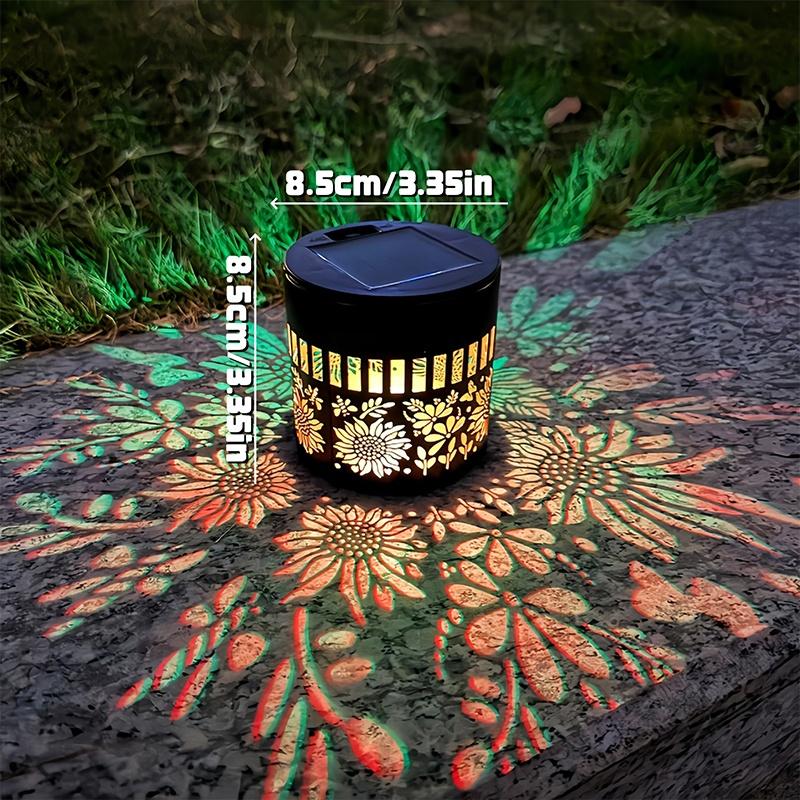 Solar Lights Outdoor Garden Fence Projector Lamp Patio Ambient Decor Decorative Solar Mandala Lights for Garden Patio Backyard