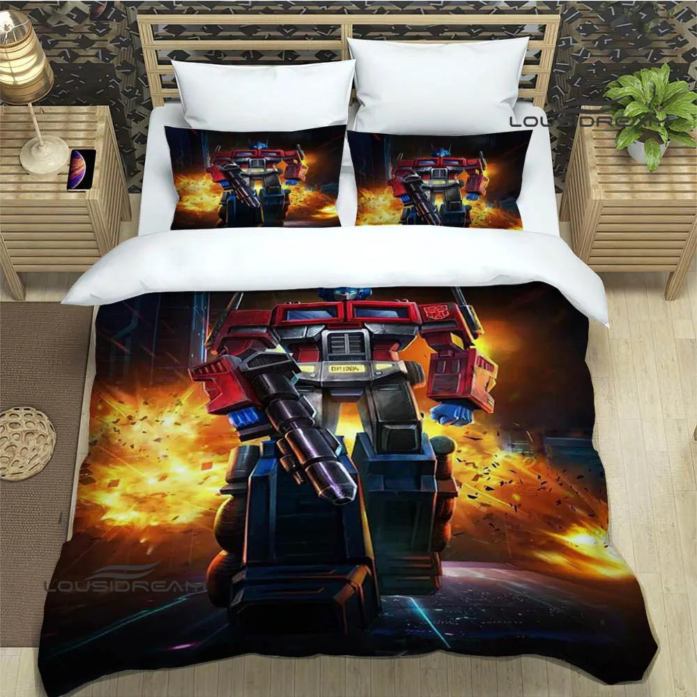 Bedding Set Luxury Birthday Gift T-Transformers Cartoon Bedding Sets Exquisite Bed Supplies Set Duvet Cover Bed Comforter Set