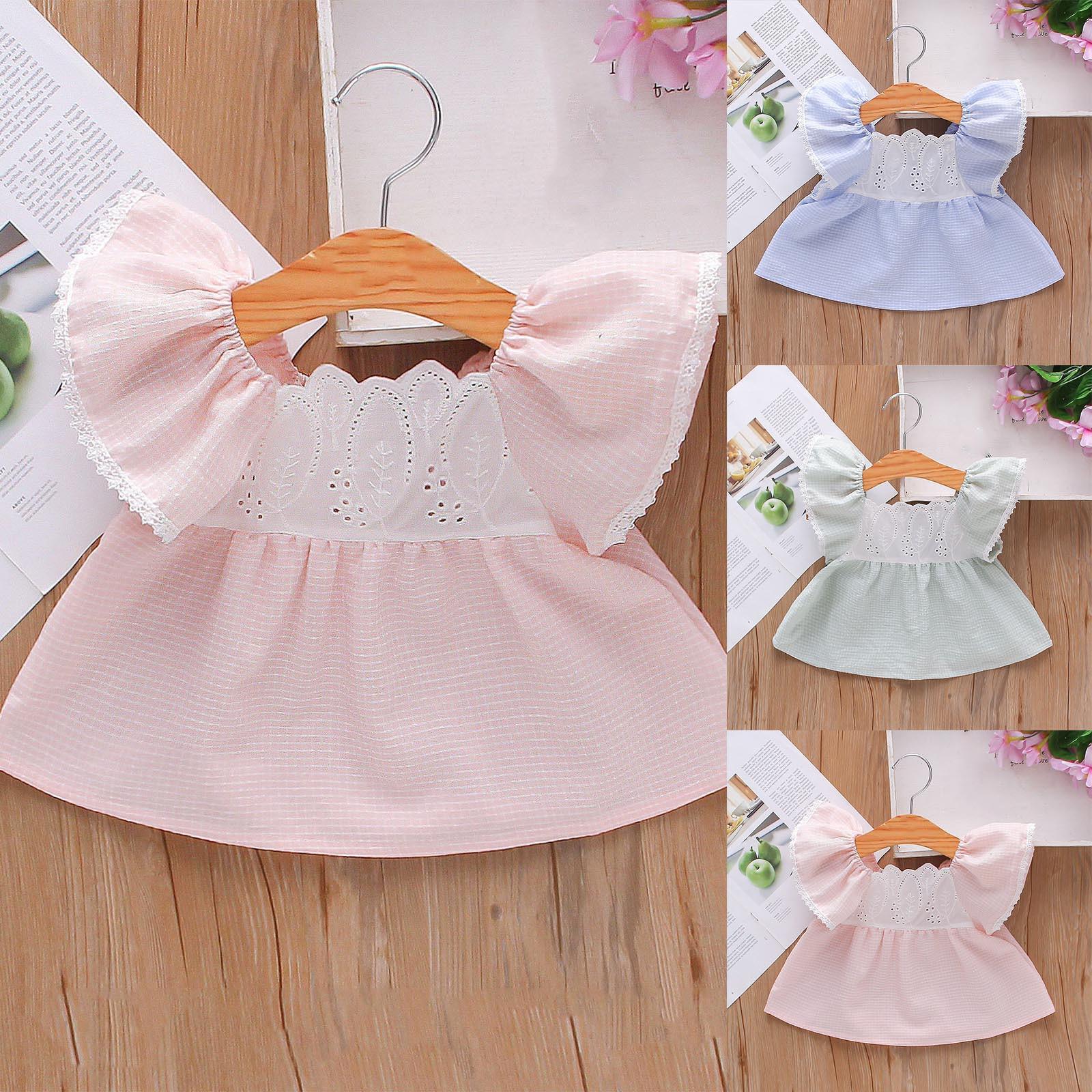 

Кружевное платье в полоску с пышными рукавами для маленьких девочек, платье принцессы