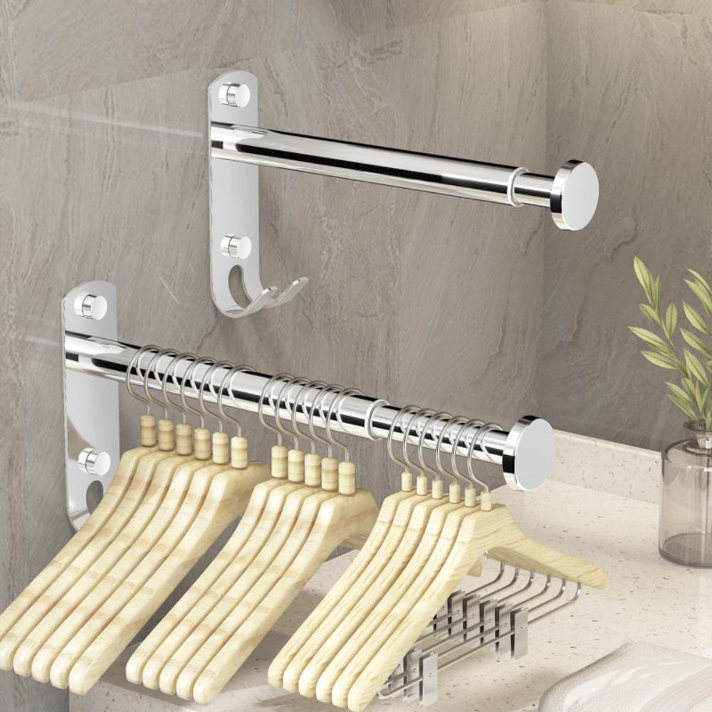 Stainless Steel Clothes Hanger Storage Rack Wall-mounted Scalable Storage Racks Drying Hanger