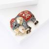 Hot Sale Retro Alloy Enamel Elephant Brooch Delicate Cartoon Men'S And Women'S Suit Cardigan Corsage Ornament Pin