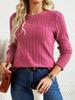 European & American Women's Flannel Ribbed Long-Sleeve T-Shirt - Autumn/Winter Casual Fashion