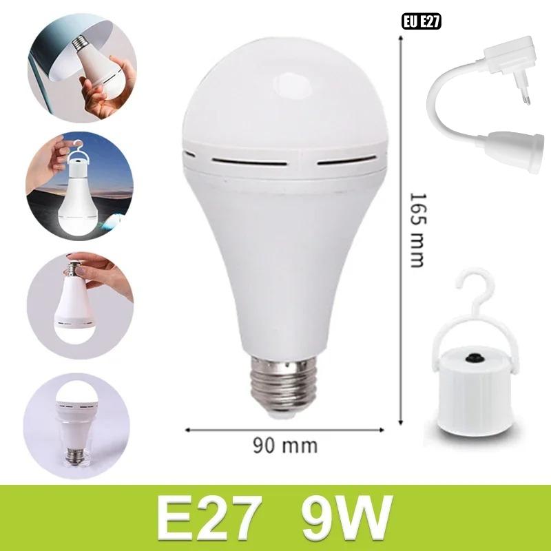 9W/15W Emergency Light Bulb LED Handheld Hanging Energy-Saving Lights Bulb Portable Household Tent Fishing Lighting E27 Bulb