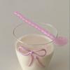 Creative Bowknot  Handle Milk Dessert Ice Cream Spoon High Temperature Stained Glass Spoon Household Coffee Mixing Spoon