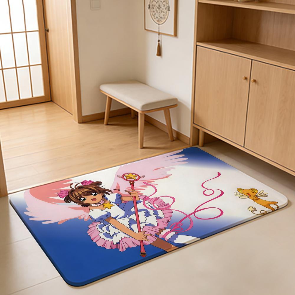 ANIME C-Cardcaptor Sakura Floor Mat Absorbent Floor Mat Non-Slip Entrance Rug for Bathrooms Restrooms and Toilets
